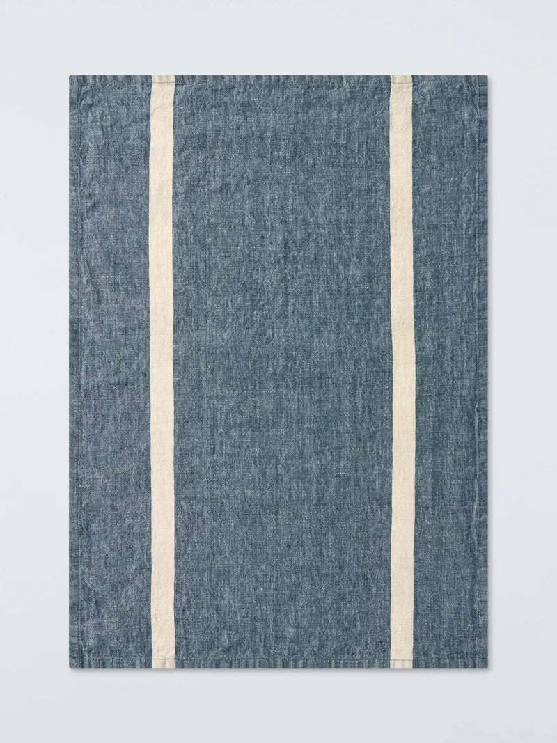 John Lewis striped cotton tea towels set of 2 blue (British brand)