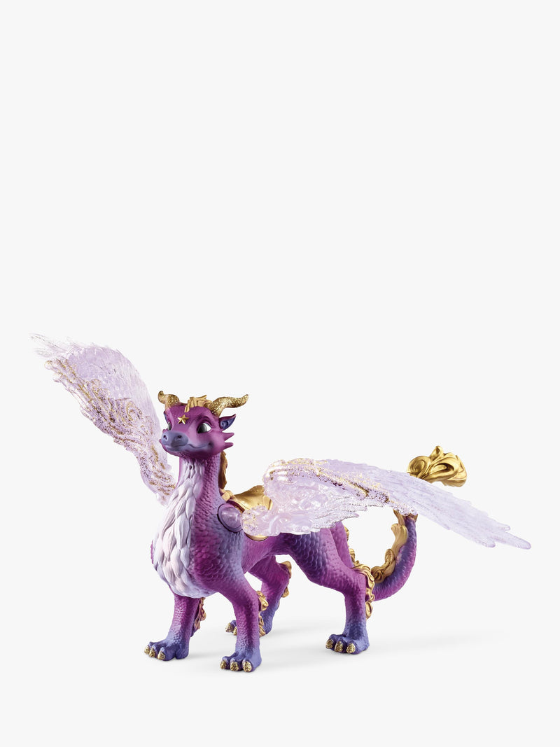 schleich Night Sky Dragon toy with purple wings and golden saddle (British brand)