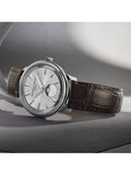 Frederique Constant men's moonphase watch white dial brown strap, imported from the UK