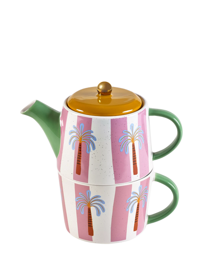 John Lewis Eleanor Bowmer Electric Coast Multi Stoneware Tea for One Set with 700ml Teapot and 300ml Mug- Buy online at McGrocer