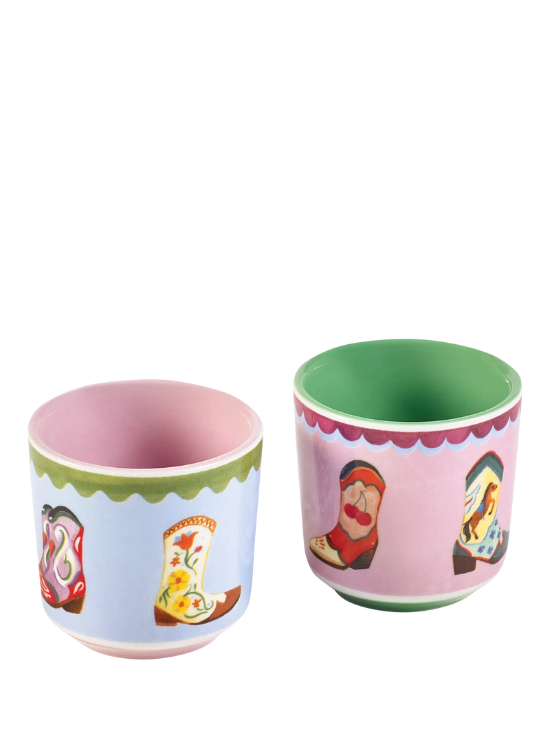 Eleanor Bowmer stoneware egg cups set of 2, imported from the UK