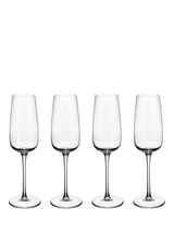 John Lewis Villeroy & Boch Afina Clear Glass Champagne Flutes, Set of 4, 120ml- Buy online at McGrocer