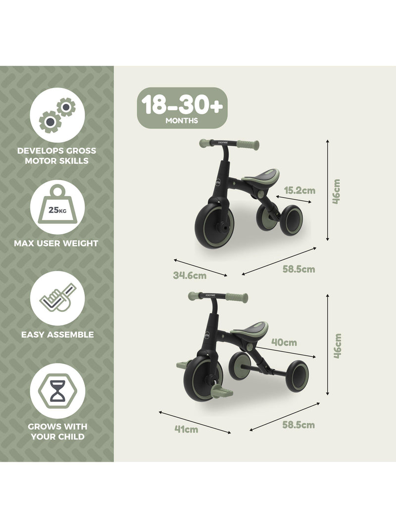 Zoomee balance bike to trike multi (British brand)