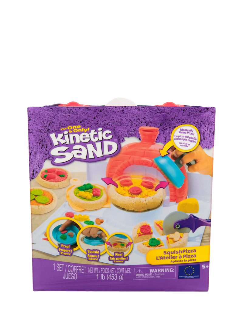 Kinetic Sand SquishPizza playset 452g, imported from the UK