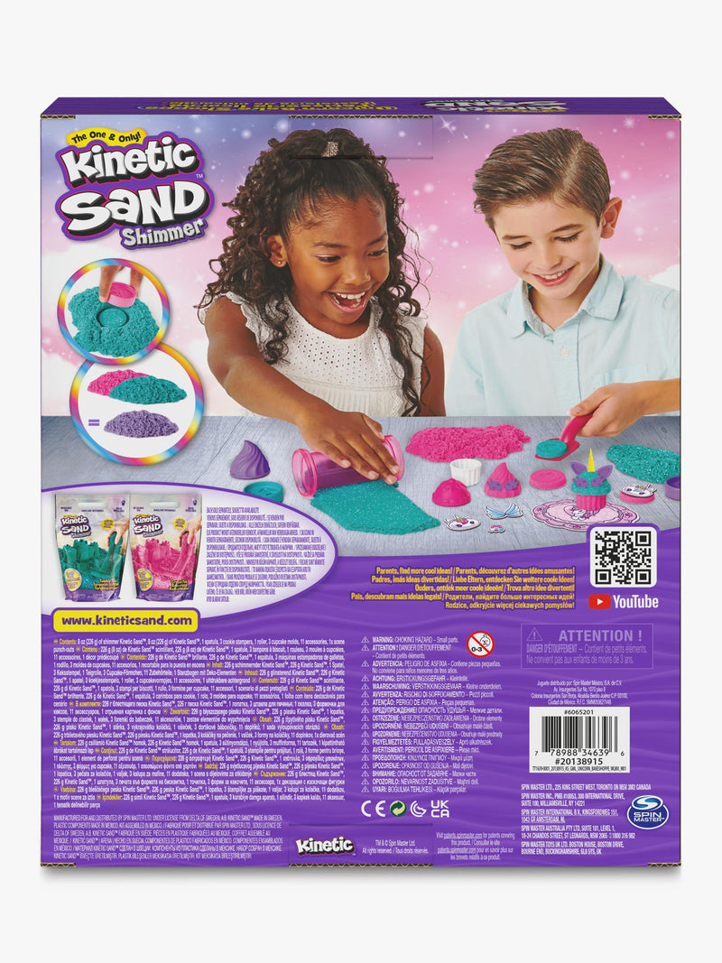 Kinetic Sand unicorn bake shoppe playset with teal and pink sand 453g, UK version