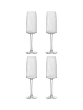 Bormioli Rocco Exclusiva glass flutes set of 4 255ml clear, imported from the UK