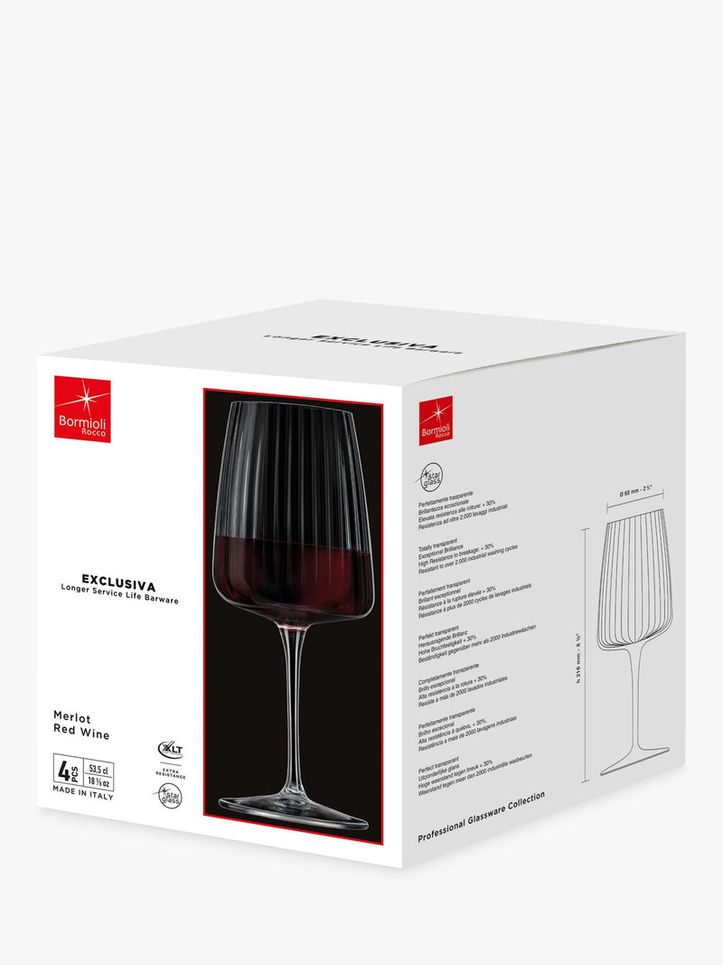Bormioli Rocco Exclusiva red wine glasses set of 4 535ml (British brand)