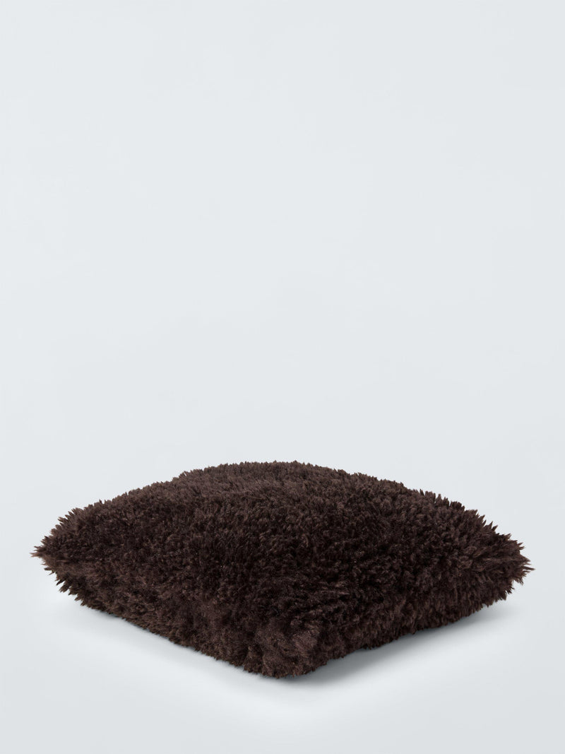 John Lewis curly faux fur cushion 35x35cm, imported from the UK