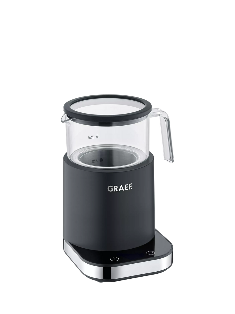 Graef MS902 induction milk frother black glass jug - British product