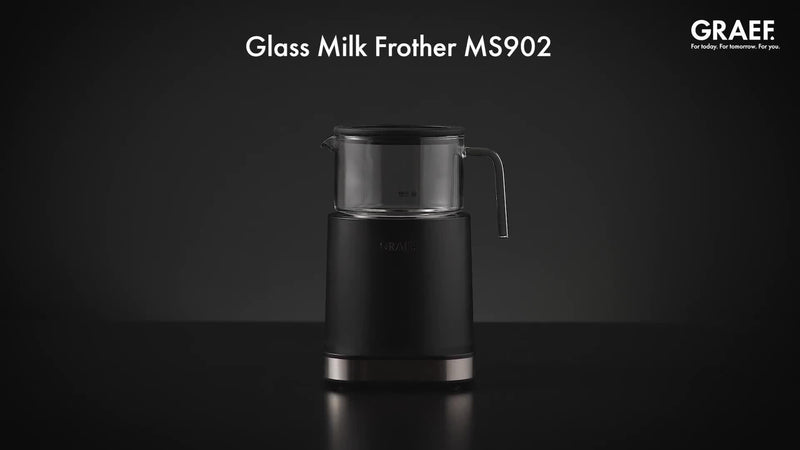 Graef MS902 induction milk frother black glass jug - British product