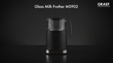 Graef MS902 induction milk frother black glass jug - British product