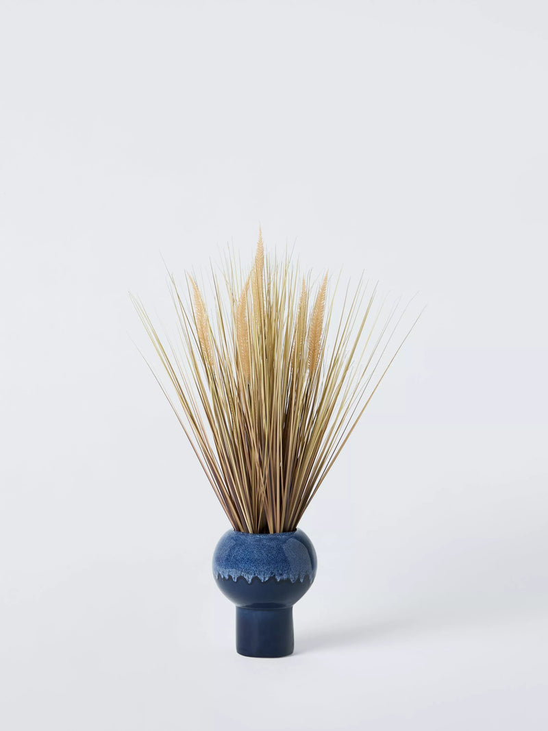 John Lewis dried grass in reactive glaze ceramic pot H61cm, UK version