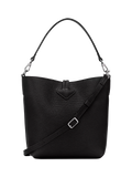 Longchamp Roseau bucket bag black cowhide leather (British brand)