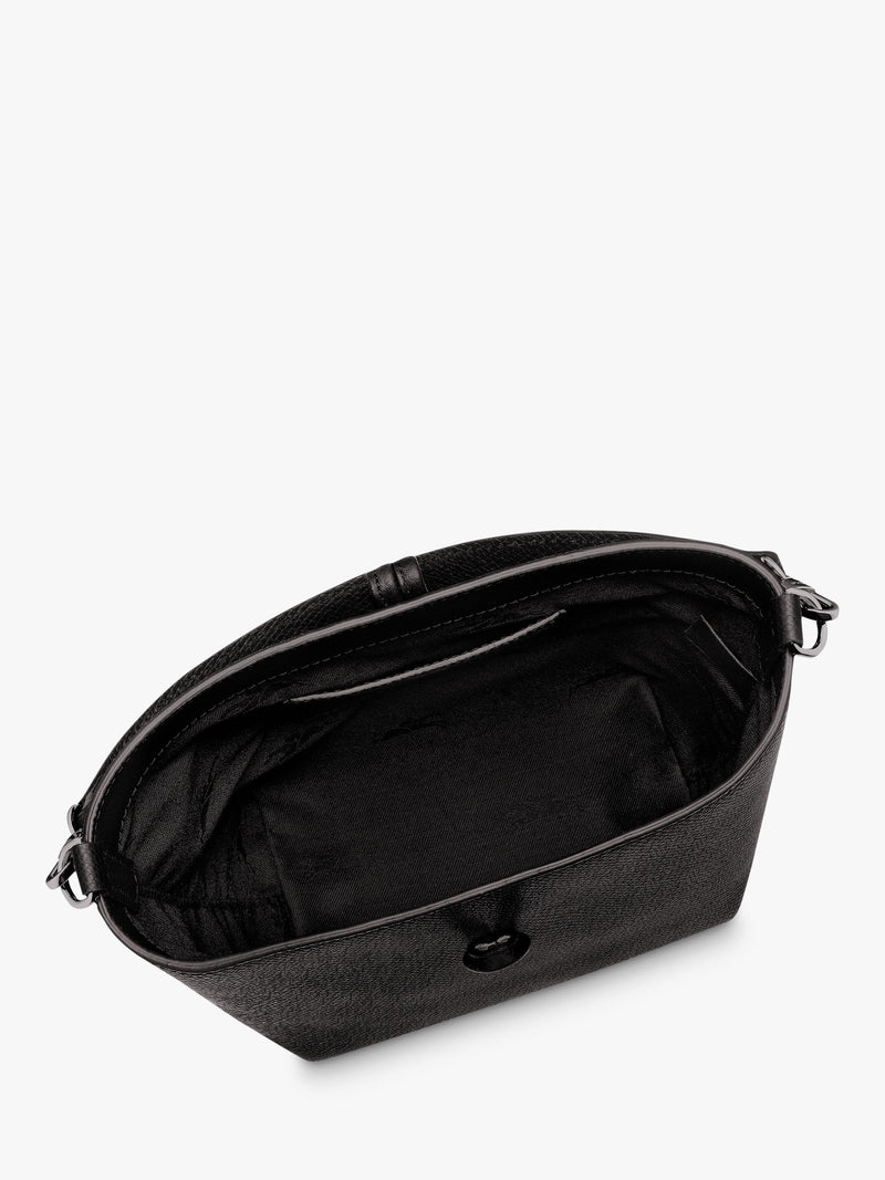 Longchamp Roseau bucket bag black cowhide leather (British brand)