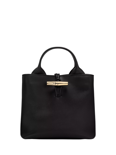 John Lewis Longchamp Le Roseau Leather Handbag, Black- Buy online at McGrocer