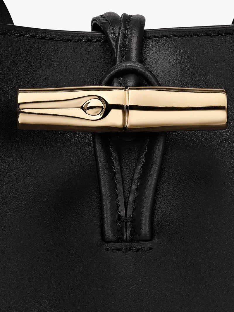 Longchamp Le Roseau black calfskin handbag, UK version