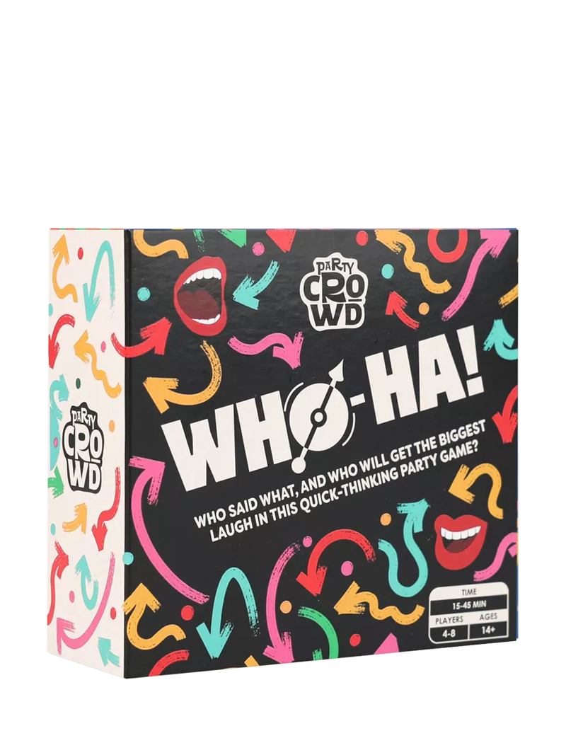 Talking Tables Who-Ha party game, imported from the UK