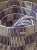 Avery Row checkerboard basket set of 3 in lilac, imported from the UK