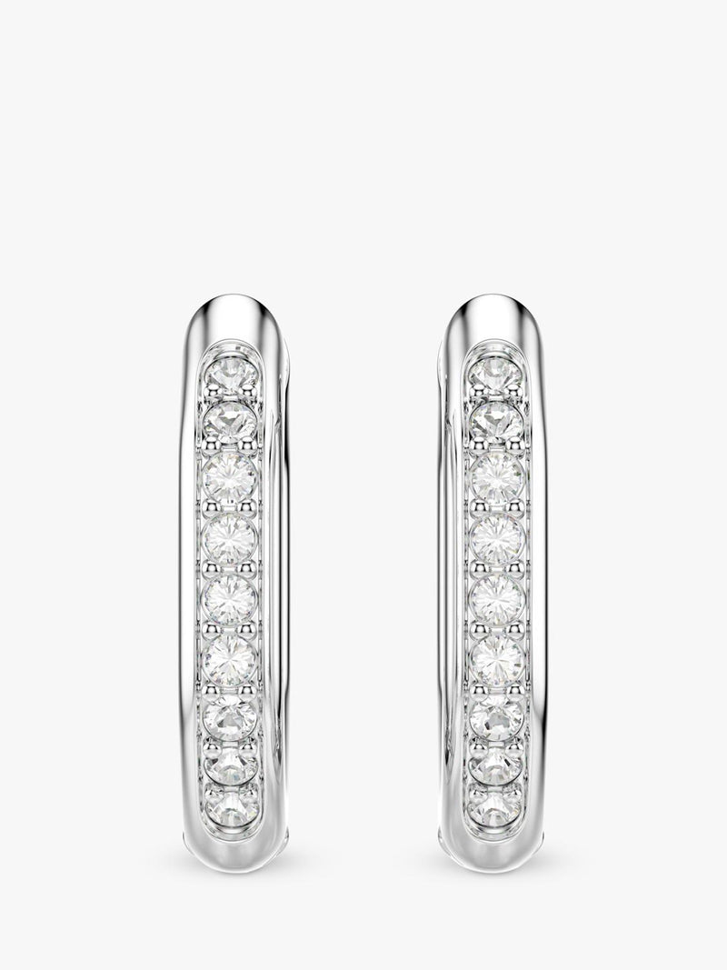 Swarovski Dextera hoop earrings in silver with crystals, UK version