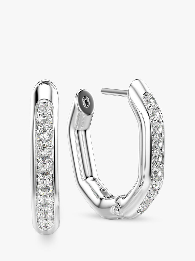 Swarovski Dextera hoop earrings in silver with crystals, UK version