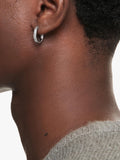 Swarovski Dextera hoop earrings in silver with crystals, UK version