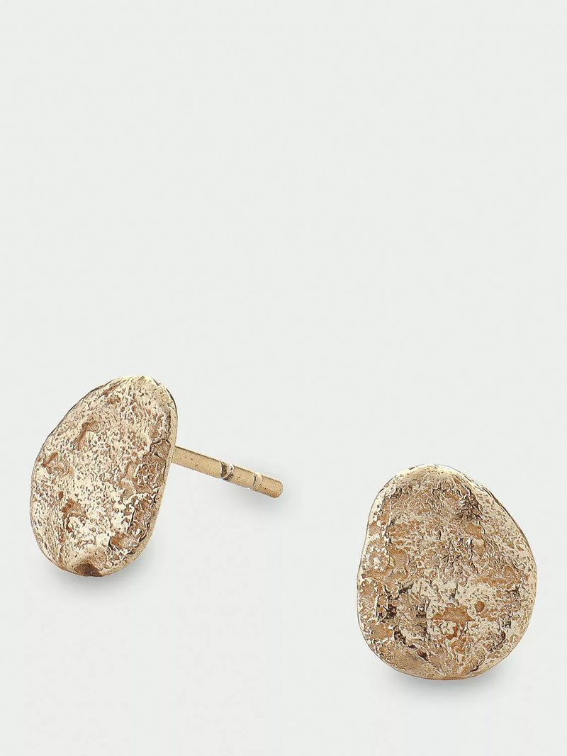 Tutti pebble textured gold stud earrings (British brand)