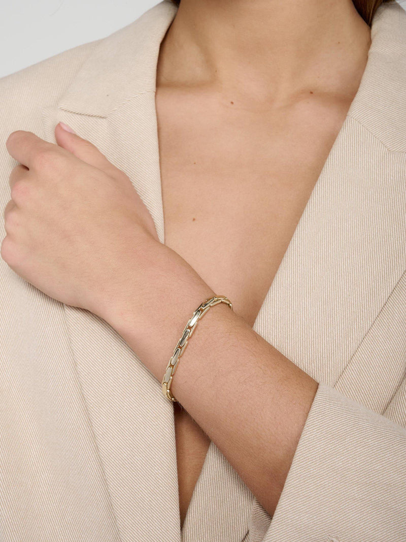 Tutti flat chain bracelet gold polished brass 19.70cm, UK version