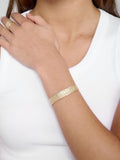 Tutti gold-plated chunky textured open bangle - British product