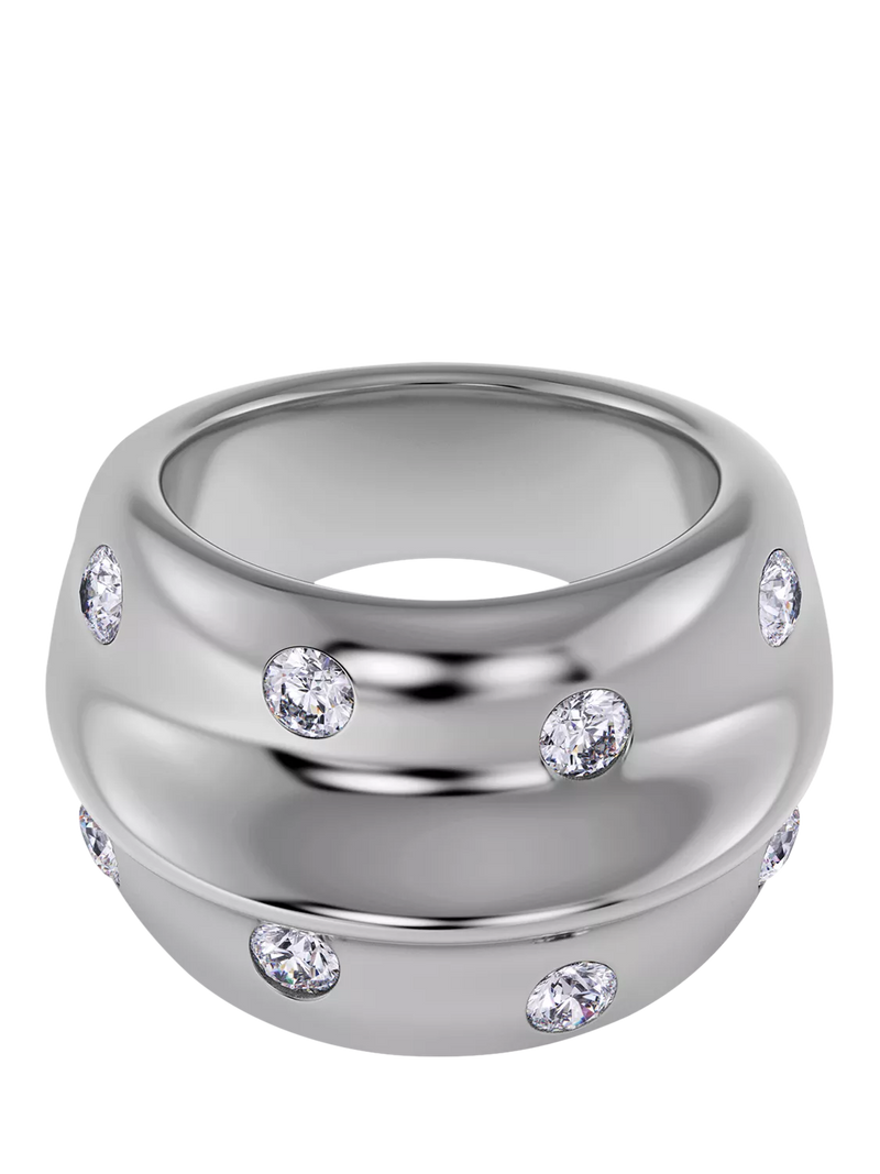 EDBLAD cubic zirconia chunky ring in silver (British brand)