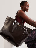 Ted Baker leather tote bag brown choc, imported from the UK