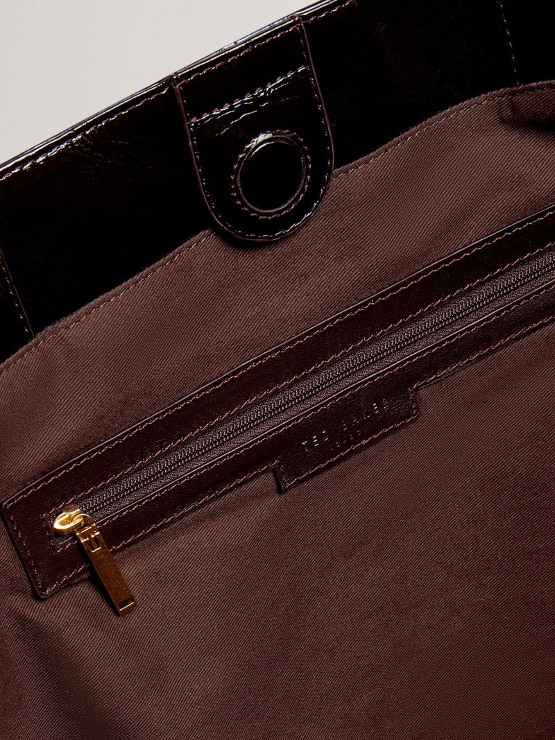 Ted Baker leather tote bag brown choc, imported from the UK