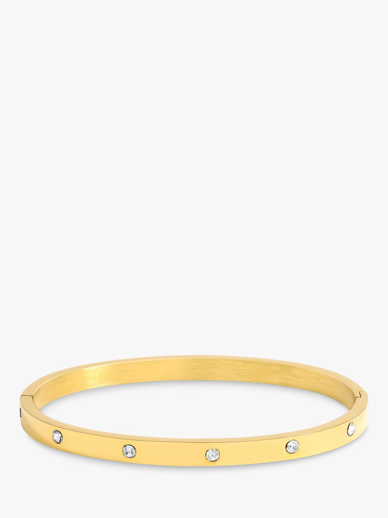 Jon Richard waterproof polished crystal bangle in gold, UK version