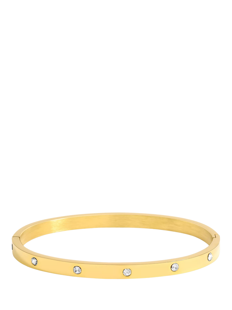 Jon Richard waterproof polished crystal bangle in gold, UK version