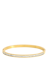 John Lewis Jon Richard Waterproof Polished Crystal Row Gold Bangle- Buy online at McGrocer