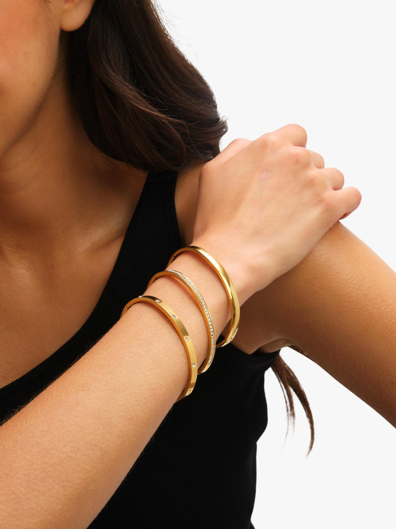 Jon Richard gold crystal bangle with waterproof technology, UK version