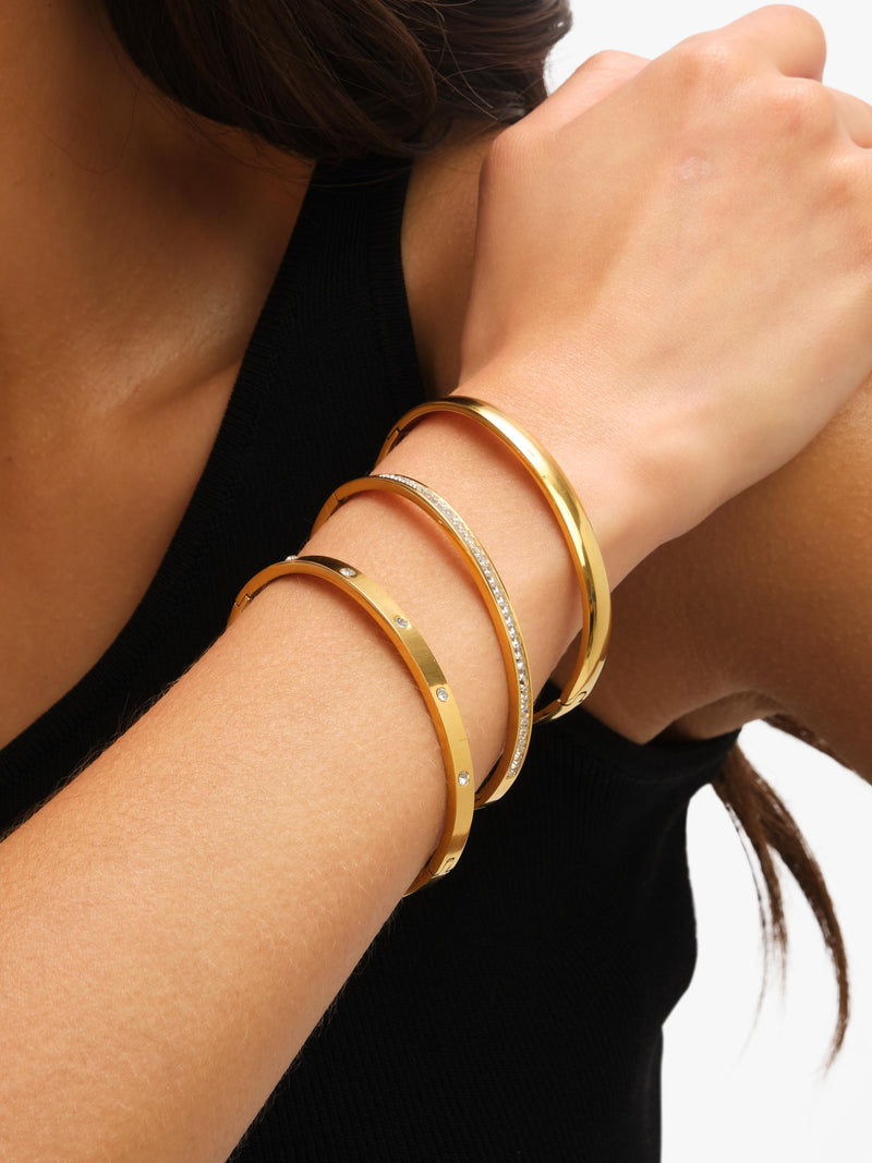 Jon Richard gold crystal bangle with waterproof technology, UK version