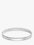 Waterproof Polished Stainless Steel Bangle with Silver Plating