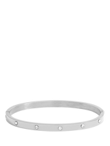 John Lewis Waterproof Crystal Polished Stainless Steel Bangle with Sterling Silver Finish- Buy online at McGrocer