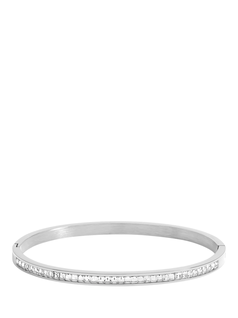 Jon Richard silver crystal row polished waterproof bangle, UK version