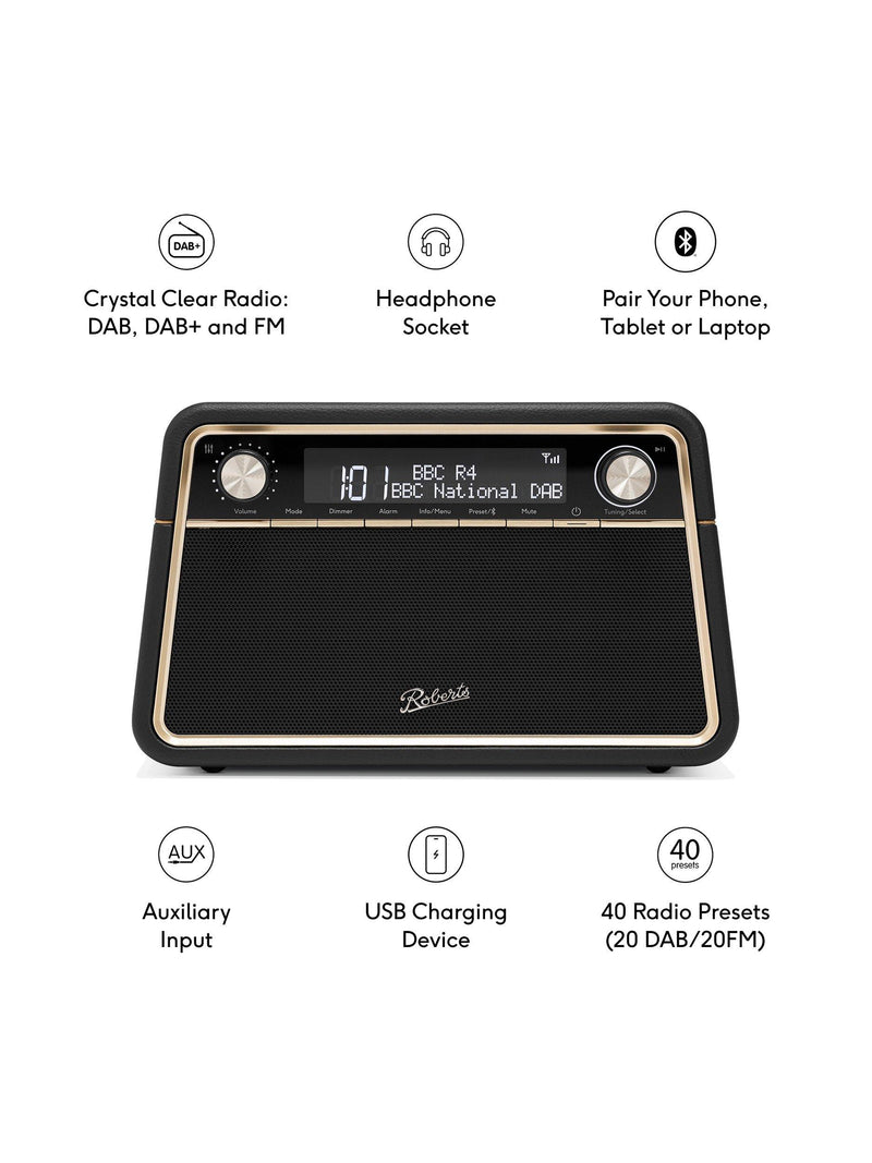 Roberts Reva DAB tabletop radio black - British product