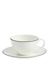 John Lewis Wedgwood Gio Blue Line Bone China Tea Cup and Saucer, White/Blue, 290ml- Buy online at McGrocer