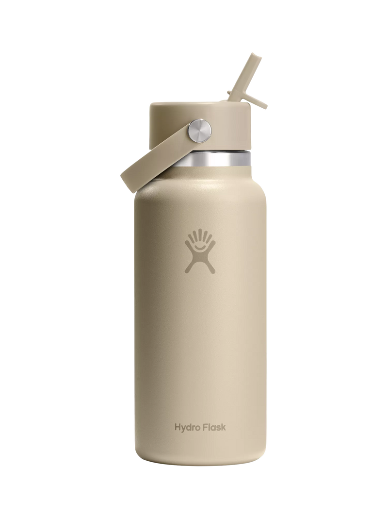 Hydro Flask doppelwandige Vakuumisolierung aus Edelstahl mit weiter Öffnung und Flip-Straw-Getränkeflasche, 946ml