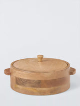 John Lewis John Lewis Chapati Bowl & Lid, 22cm, FSC-Certified Mango Wood- Buy online at McGrocer