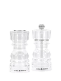 Cole & Mason acrylic salt pepper mill set, UK version