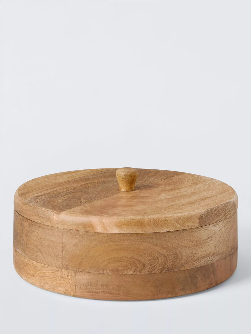 John Lewis masala dabba spice box FSC-certified mango wood, UK version