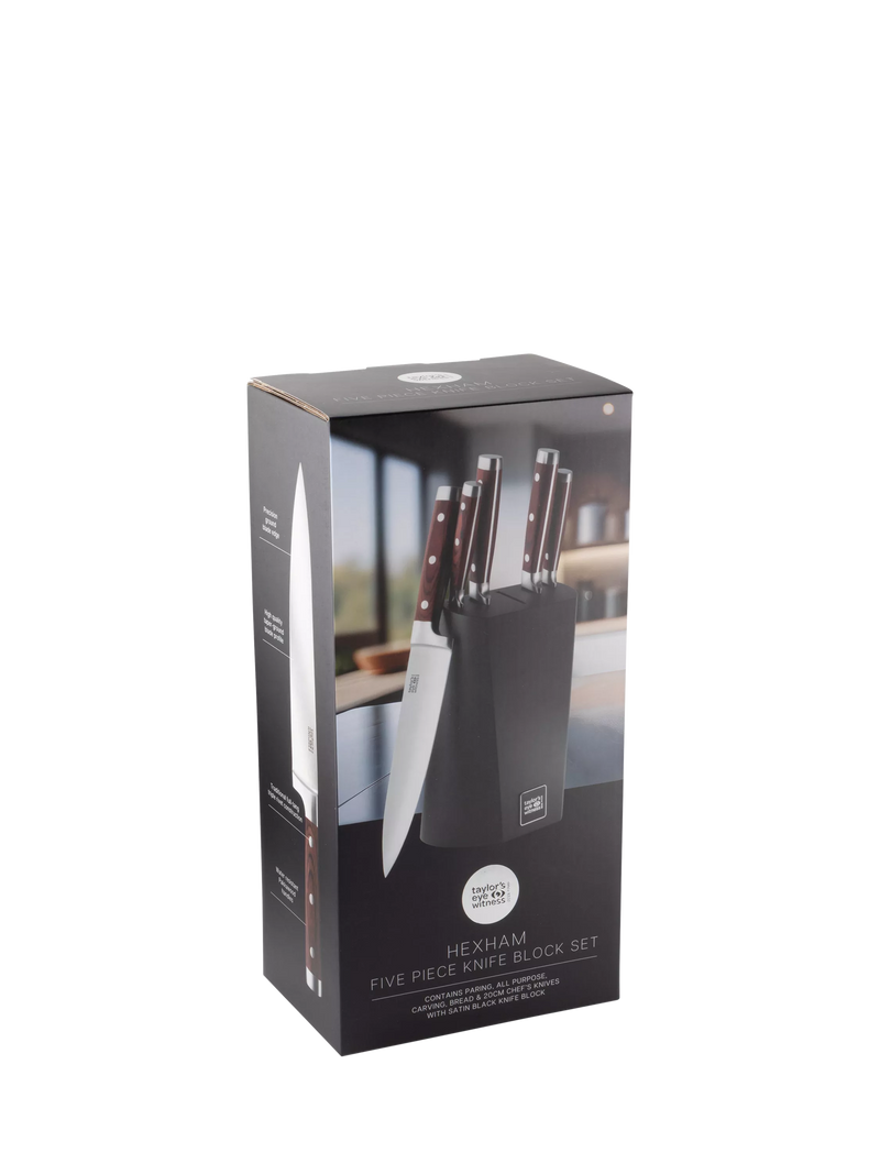 Taylor's Eye Witness knife block set Hexham 5-piece (British brand)
