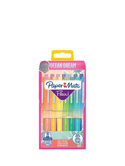 John Lewis Paper Mate Flair Felt Tip Pens Ocean Dream Pack of 16- Buy online at McGrocer