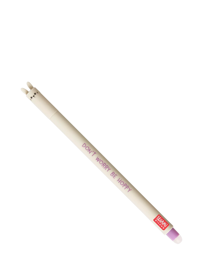 Legami Bunny Erasable Pen in purple, imported from the UK