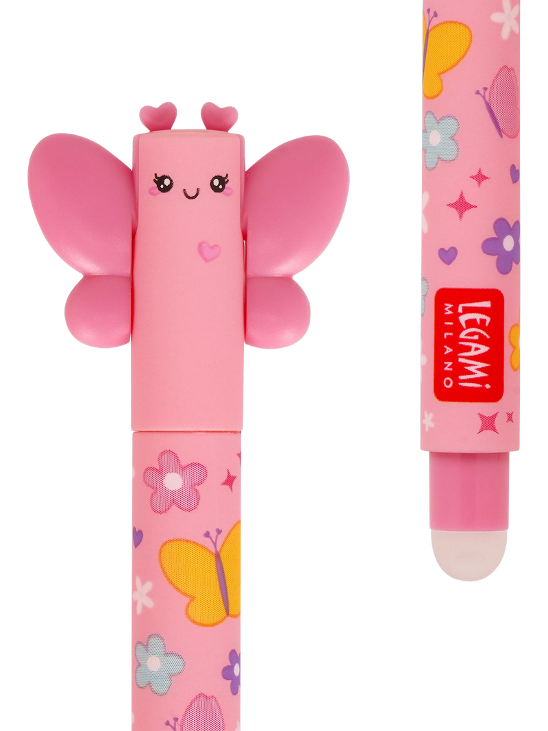 Legami Butterfly erasable pen pink - British product