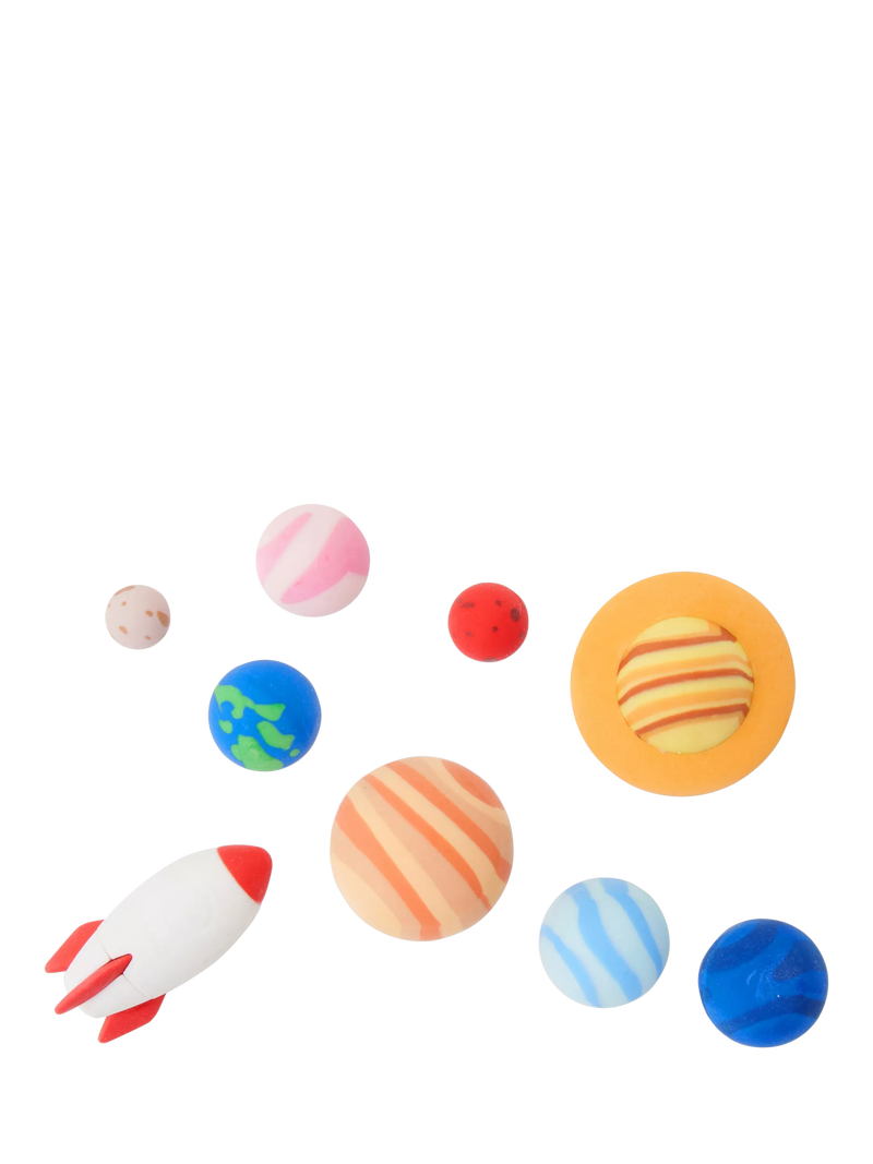 Legami solar system erasers pack of 9 blue, imported from the UK